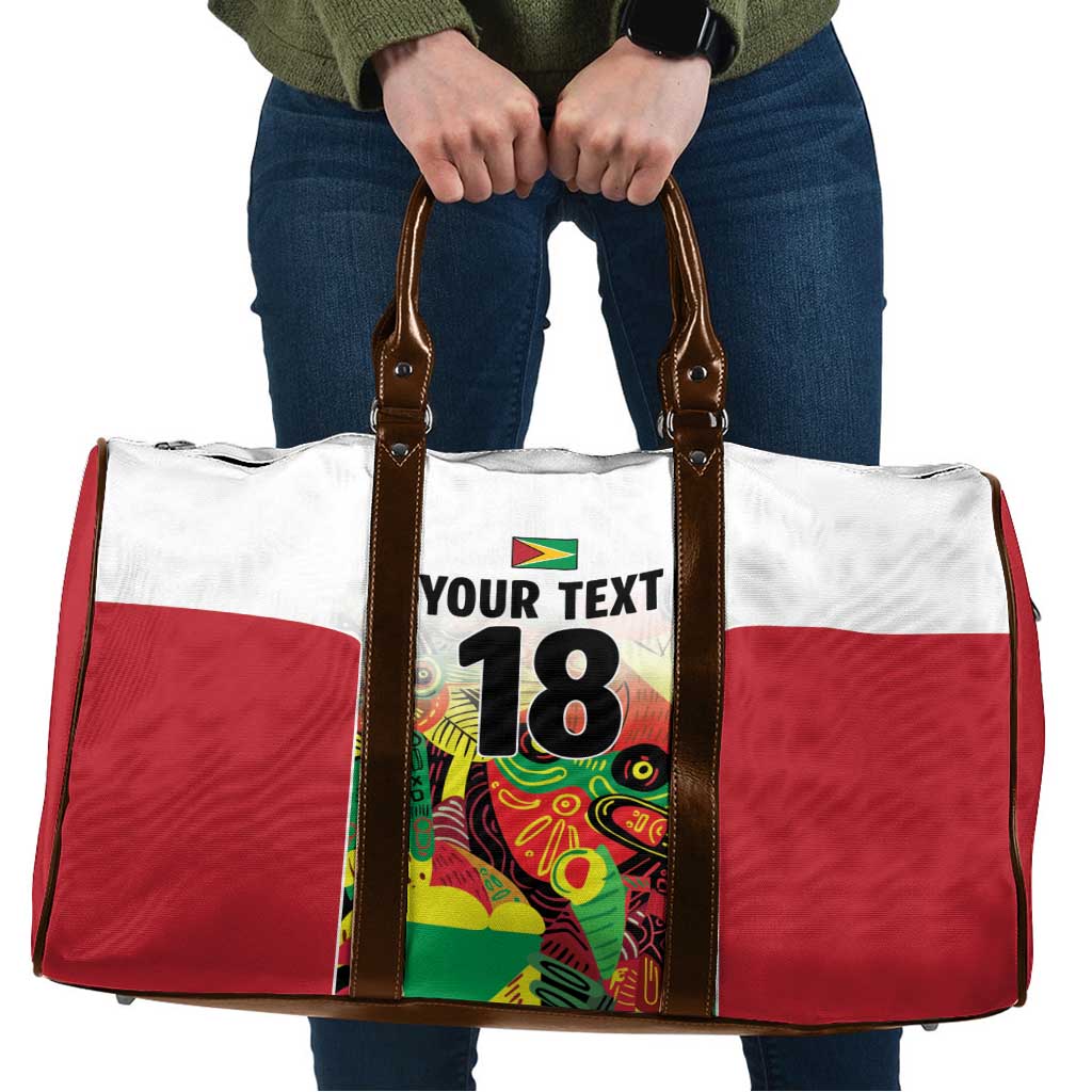 Custom Guyana Football Travel Bag Golden Jaguars Spirit - White - Wonder Print Shop