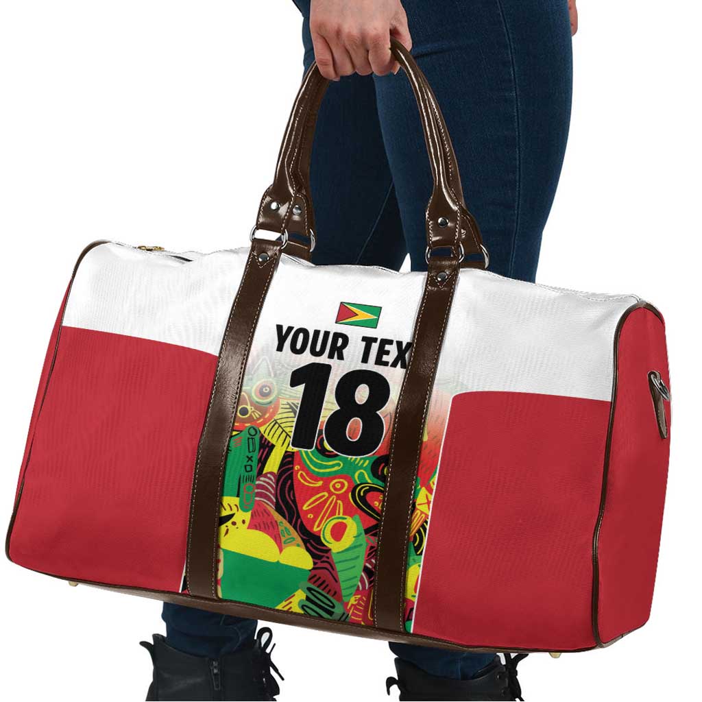 Custom Guyana Football Travel Bag Golden Jaguars Spirit - White - Wonder Print Shop