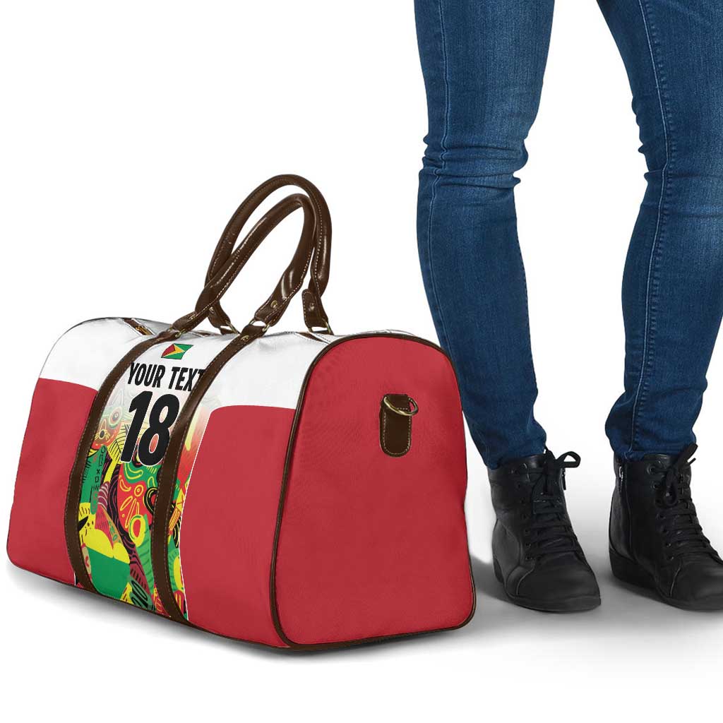 Custom Guyana Football Travel Bag Golden Jaguars Spirit - White - Wonder Print Shop