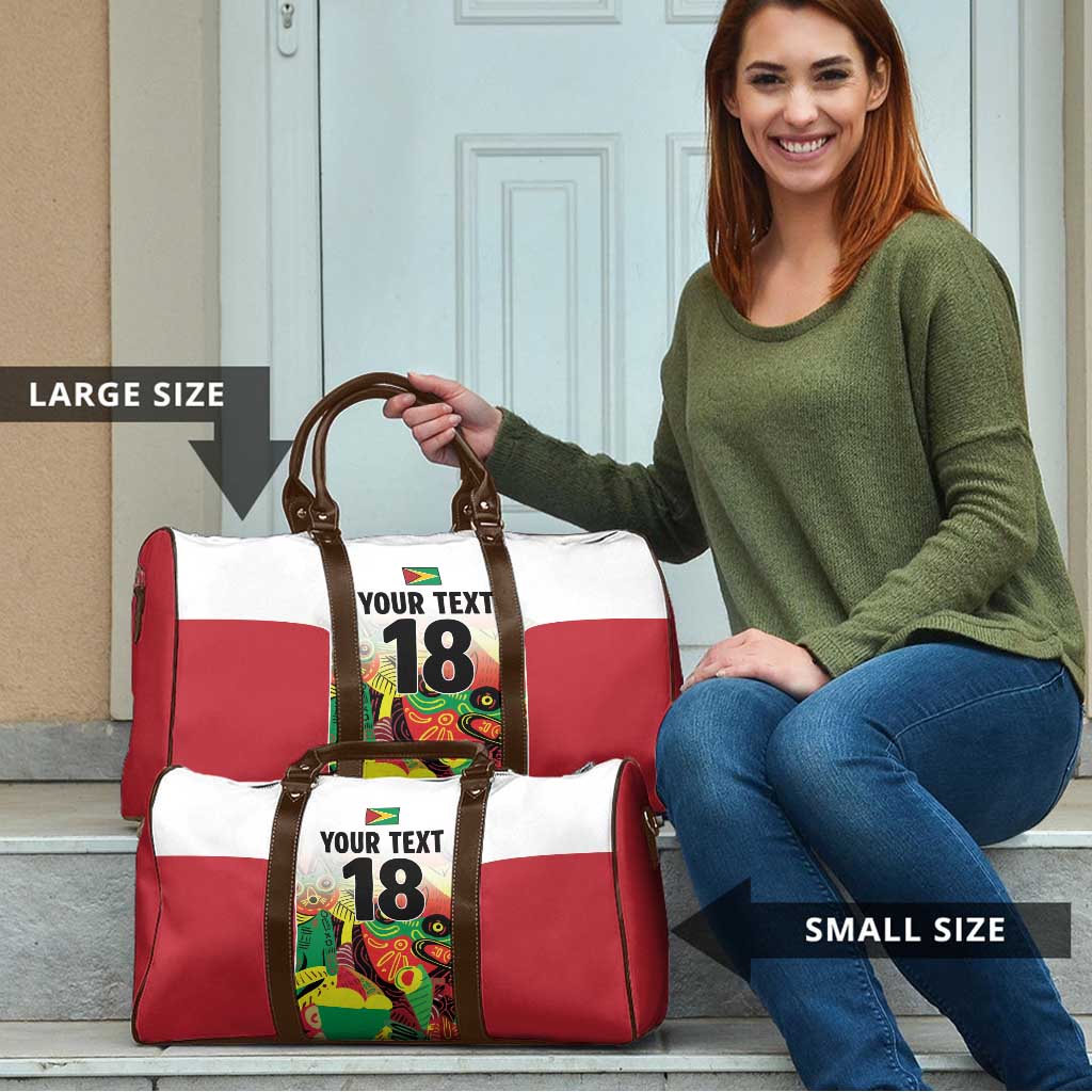 Custom Guyana Football Travel Bag Golden Jaguars Spirit - White - Wonder Print Shop