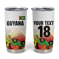 Custom Guyana Football Tumbler Cup Golden Jaguars Spirit - White - Wonder Print Shop