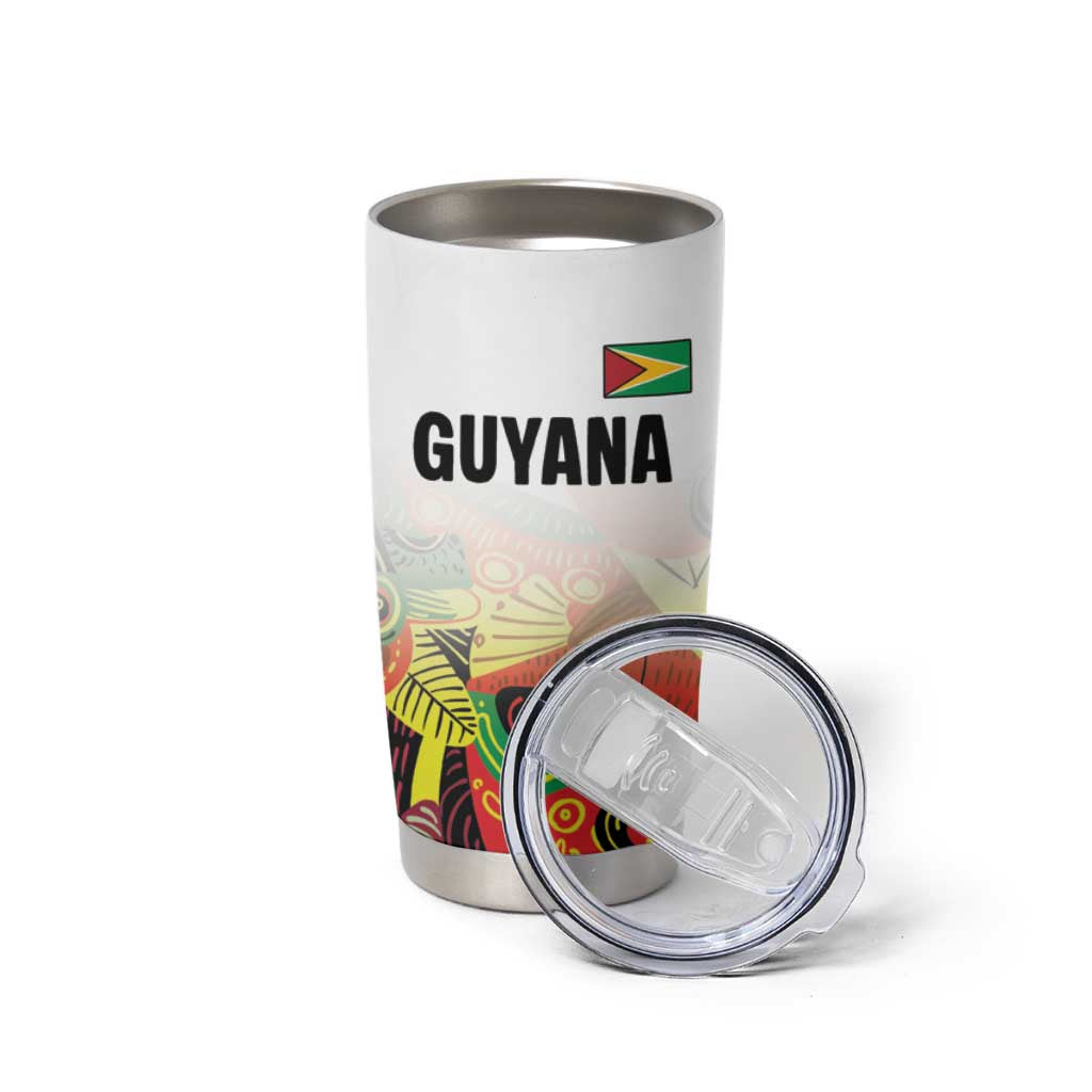 Custom Guyana Football Tumbler Cup Golden Jaguars Spirit - White - Wonder Print Shop