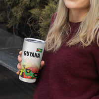 Custom Guyana Football Tumbler Cup Golden Jaguars Spirit - White - Wonder Print Shop