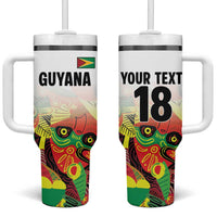 Custom Guyana Football Tumbler With Handle Golden Jaguars Spirit - White - Wonder Print Shop