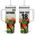 Custom Guyana Football Tumbler With Handle Golden Jaguars Spirit - White - Wonder Print Shop