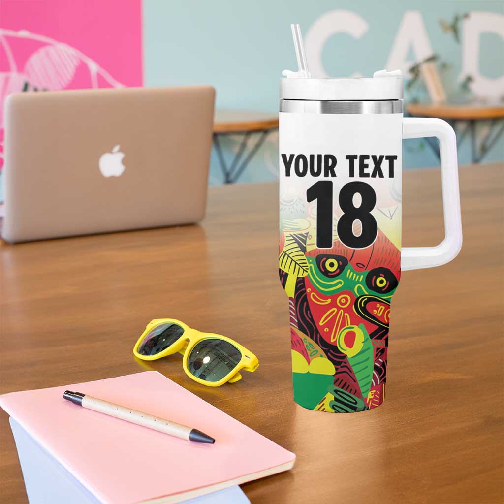 Custom Guyana Football Tumbler With Handle Golden Jaguars Spirit - White - Wonder Print Shop