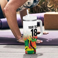 Custom Guyana Football Tumbler With Handle Golden Jaguars Spirit - White - Wonder Print Shop