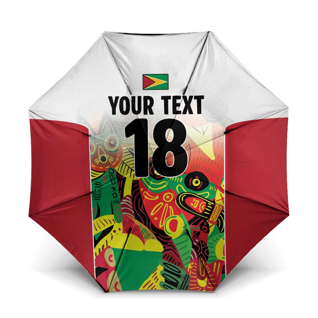 Custom Guyana Football Umbrella Golden Jaguars Spirit - White - Wonder Print Shop