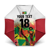 Custom Guyana Football Umbrella Golden Jaguars Spirit - White - Wonder Print Shop