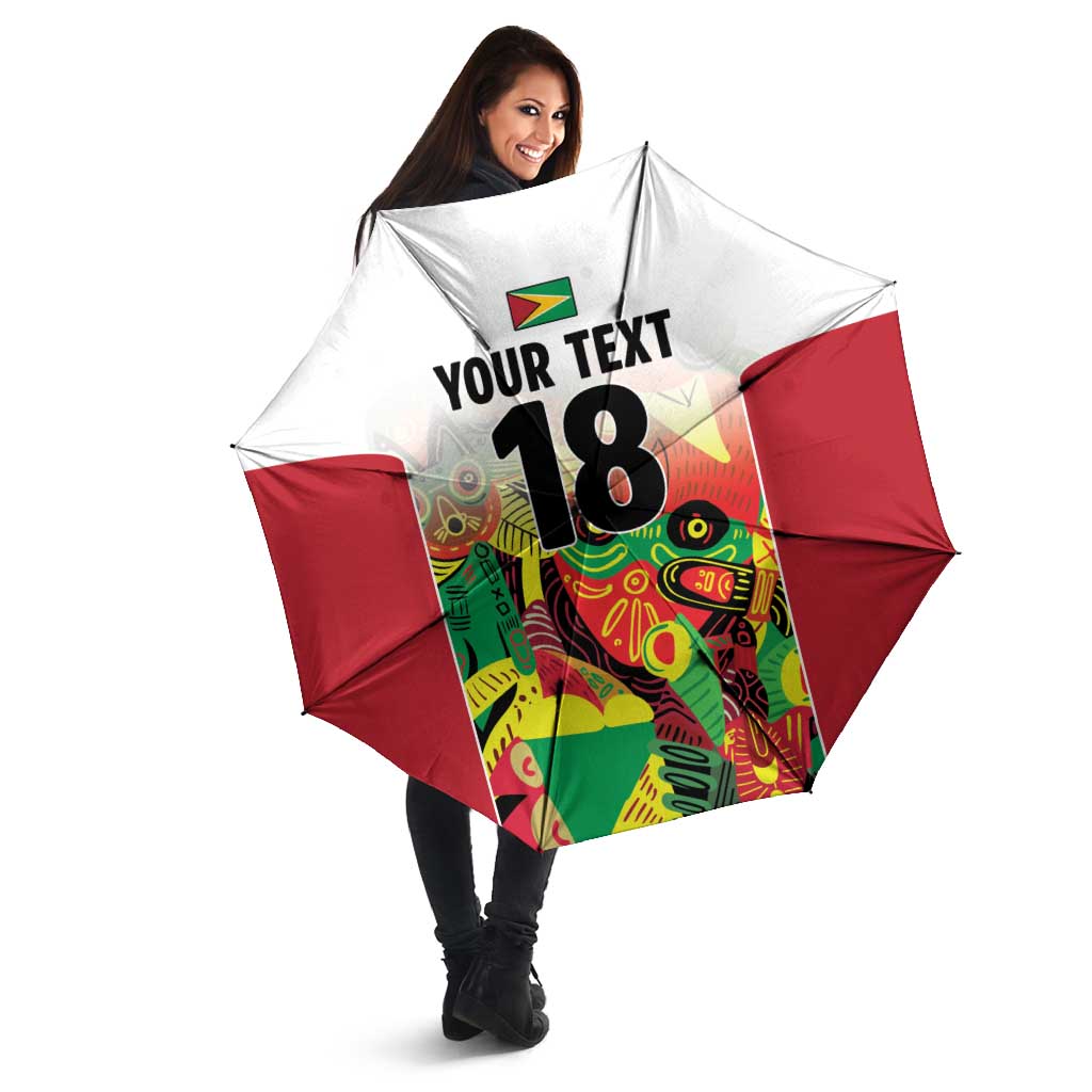 Custom Guyana Football Umbrella Golden Jaguars Spirit - White - Wonder Print Shop