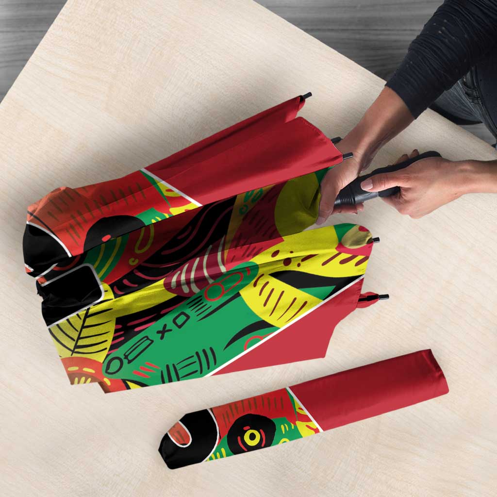 Custom Guyana Football Umbrella Golden Jaguars Spirit - White - Wonder Print Shop