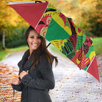 Custom Guyana Football Umbrella Golden Jaguars Spirit - White - Wonder Print Shop