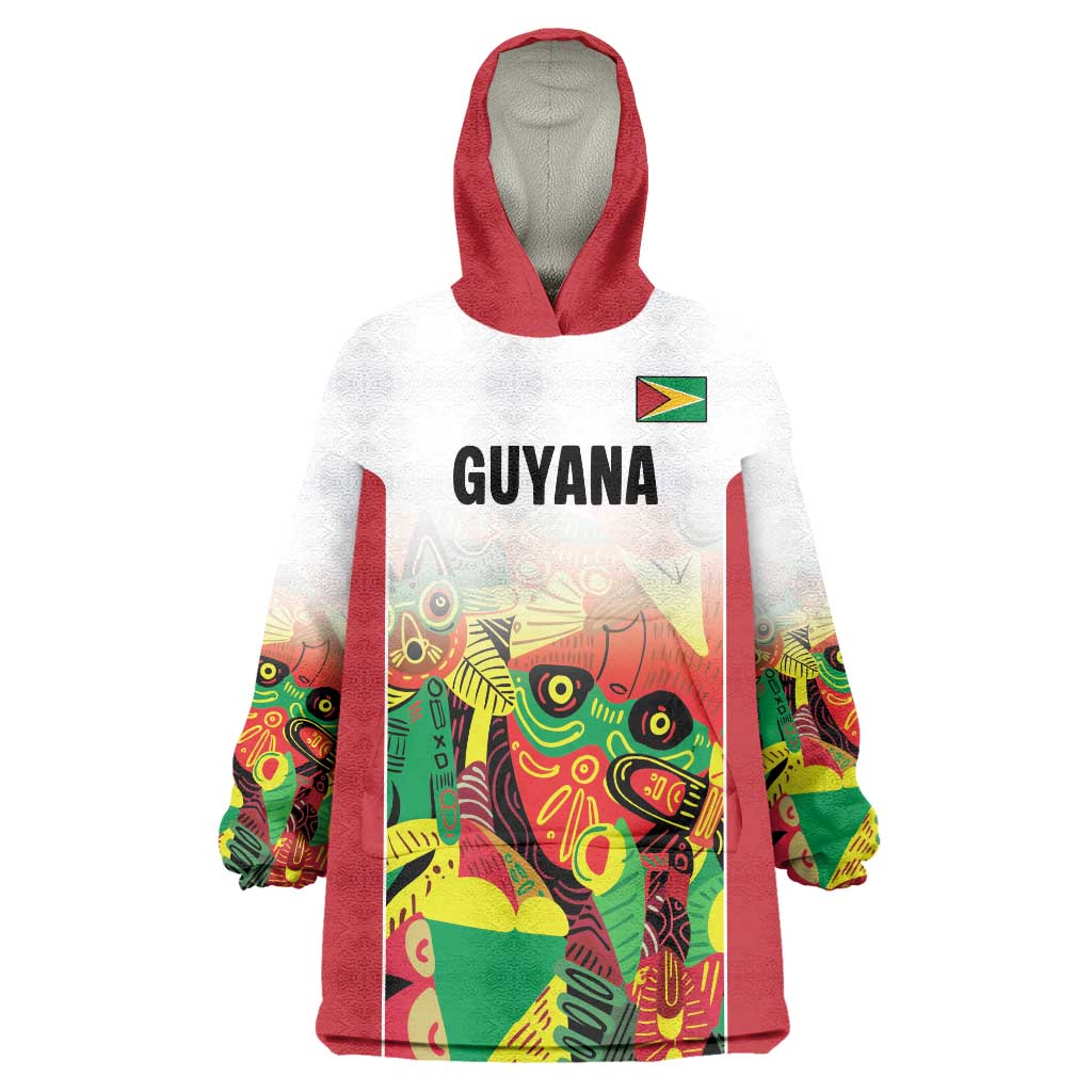 Custom Guyana Football Wearable Blanket Hoodie Golden Jaguars Spirit - White - Wonder Print Shop