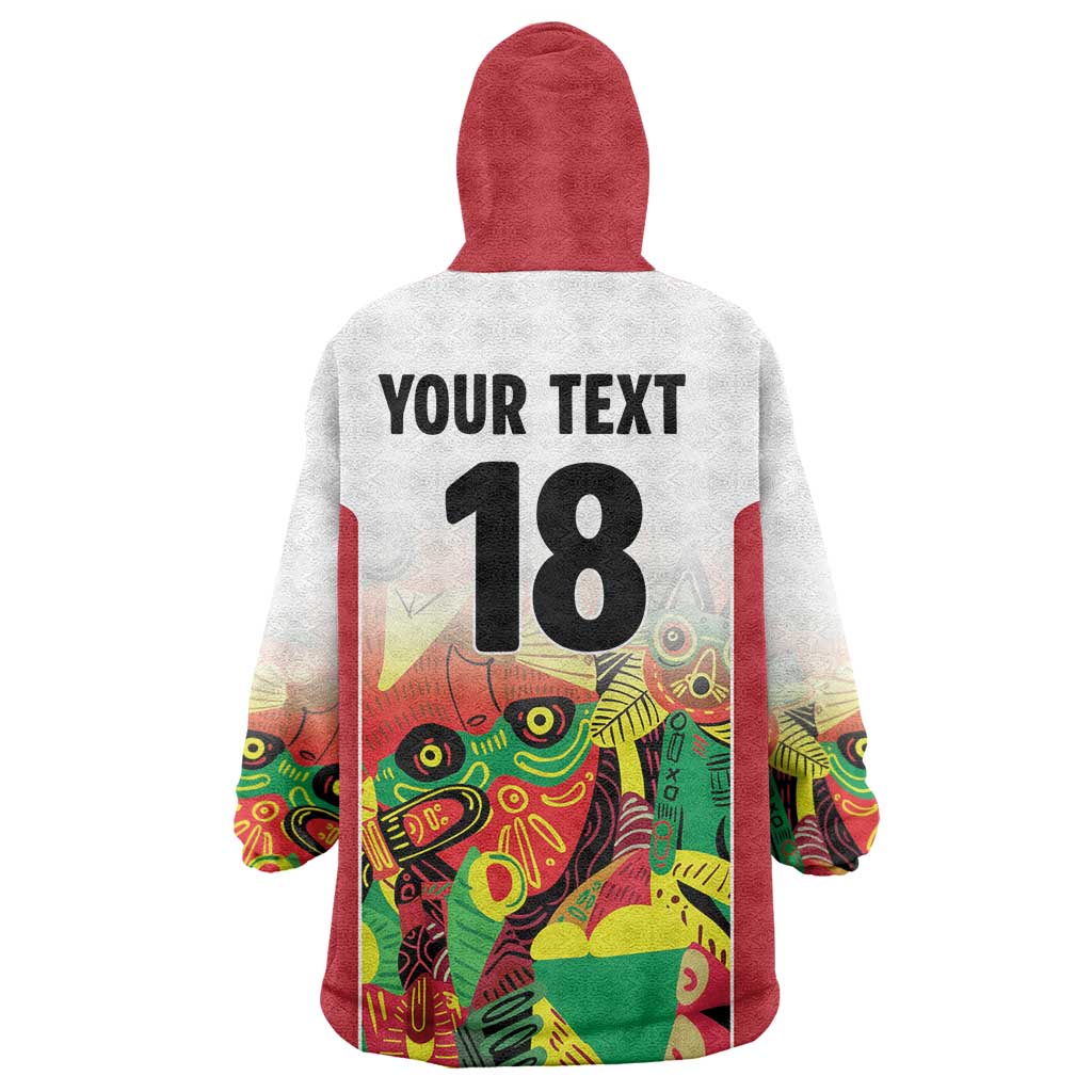 Custom Guyana Football Wearable Blanket Hoodie Golden Jaguars Spirit - White - Wonder Print Shop