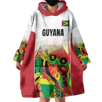 Custom Guyana Football Wearable Blanket Hoodie Golden Jaguars Spirit - White - Wonder Print Shop