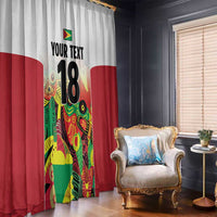 Custom Guyana Football Window Curtain Golden Jaguars Spirit - White - Wonder Print Shop