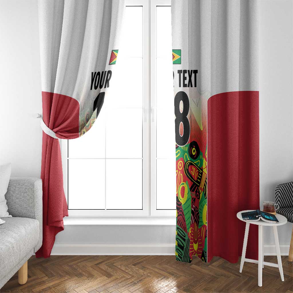 Custom Guyana Football Window Curtain Golden Jaguars Spirit - White - Wonder Print Shop