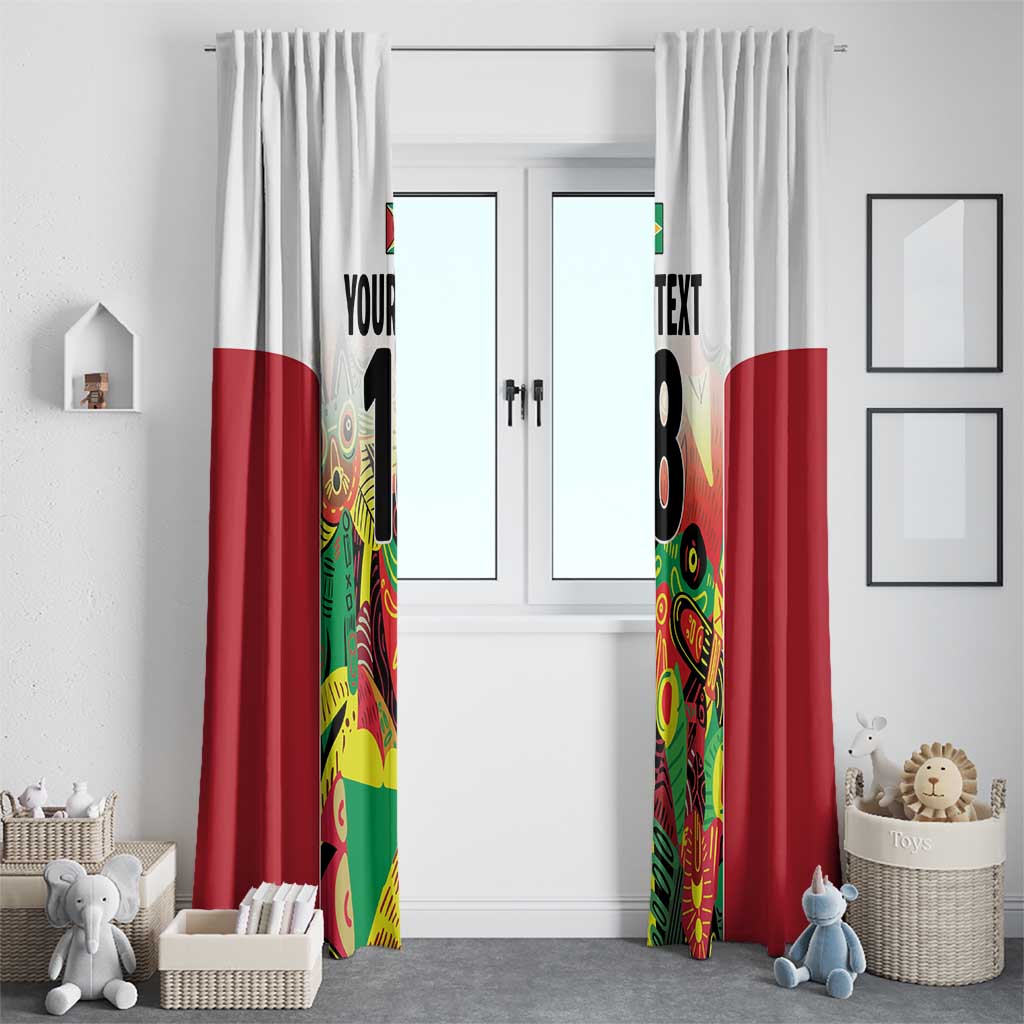 Custom Guyana Football Window Curtain Golden Jaguars Spirit - White - Wonder Print Shop