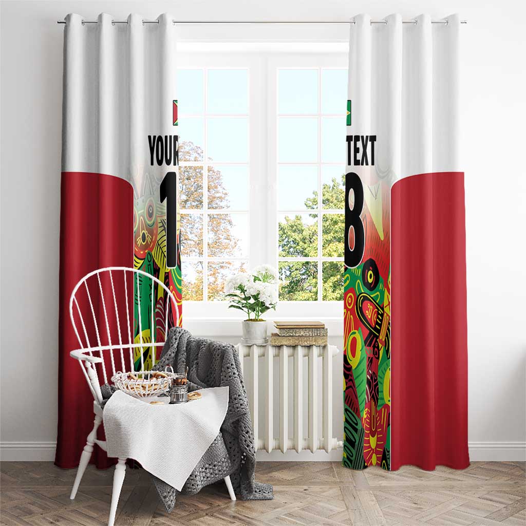 Custom Guyana Football Window Curtain Golden Jaguars Spirit - White - Wonder Print Shop