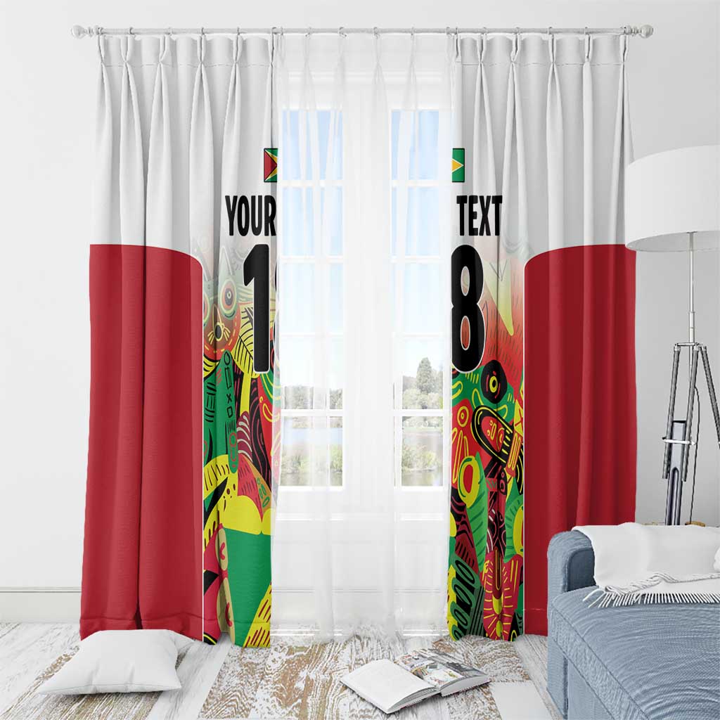 Custom Guyana Football Window Curtain Golden Jaguars Spirit - White - Wonder Print Shop