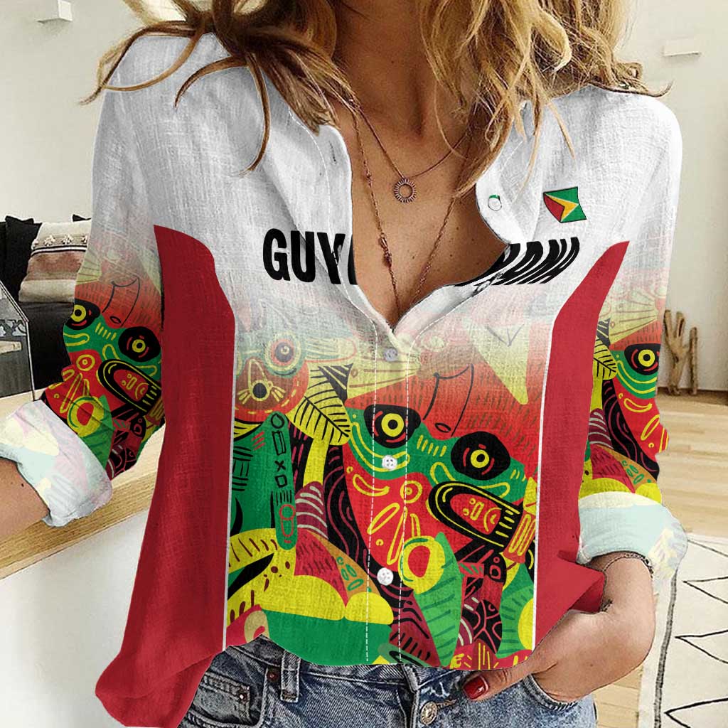 Custom Guyana Football Women Casual Shirt Golden Jaguars Spirit - White - Wonder Print Shop