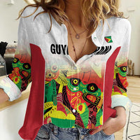 Custom Guyana Football Women Casual Shirt Golden Jaguars Spirit - White - Wonder Print Shop