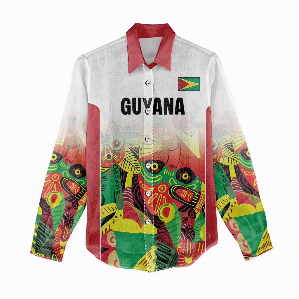 Custom Guyana Football Women Casual Shirt Golden Jaguars Spirit - White - Wonder Print Shop