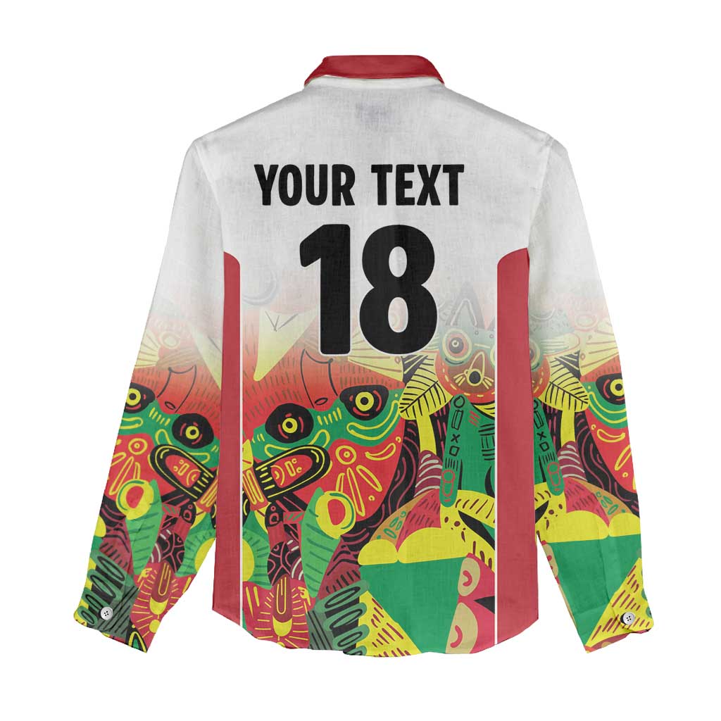 Custom Guyana Football Women Casual Shirt Golden Jaguars Spirit - White - Wonder Print Shop