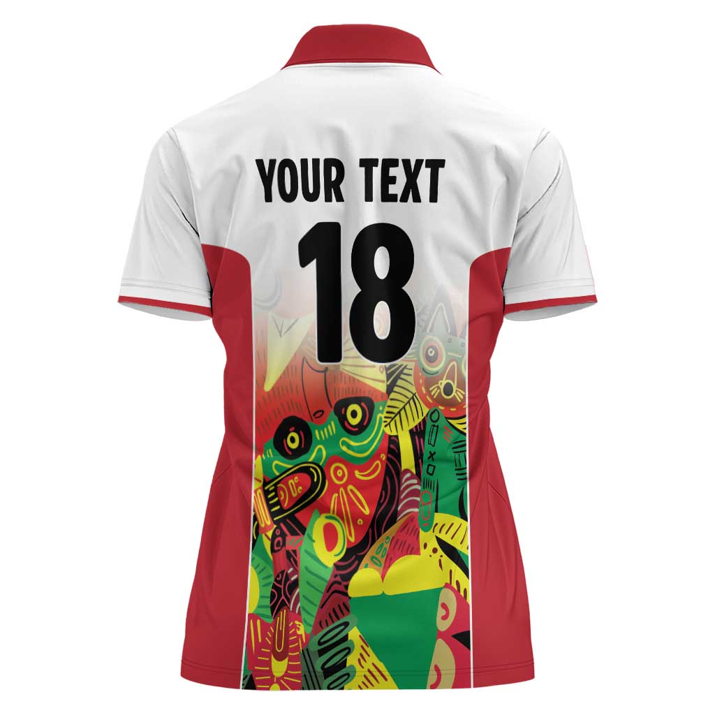 Custom Guyana Football Women Polo Shirt Golden Jaguars Spirit - White - Wonder Print Shop