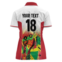 Custom Guyana Football Women Polo Shirt Golden Jaguars Spirit - White - Wonder Print Shop