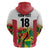 Custom Guyana Football Zip Hoodie Golden Jaguars Spirit - White - Wonder Print Shop