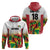 Custom Guyana Football Zip Hoodie Golden Jaguars Spirit - White - Wonder Print Shop