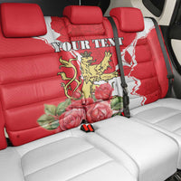 Personalized Luxembourg Goldcrest Regulus Back Car Seat Cover Red Roses - Wonder Print Shop