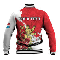 Personalized Luxembourg Goldcrest Regulus Baseball Jacket Red Roses - Wonder Print Shop
