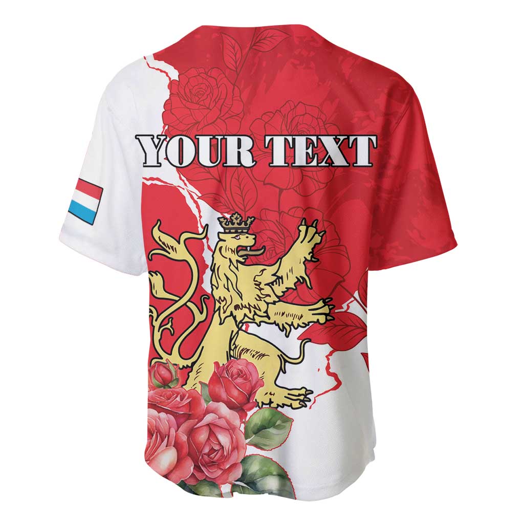 Personalized Luxembourg Goldcrest Regulus Baseball Jersey Red Roses - Wonder Print Shop