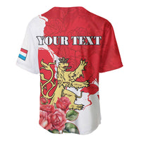 Personalized Luxembourg Goldcrest Regulus Baseball Jersey Red Roses - Wonder Print Shop