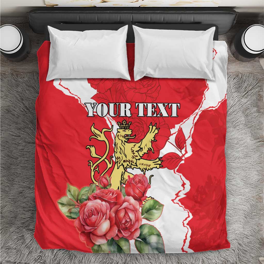 Personalized Luxembourg Goldcrest Regulus Bedding Set Red Roses - Wonder Print Shop