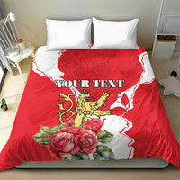 Personalized Luxembourg Goldcrest Regulus Bedding Set Red Roses - Wonder Print Shop