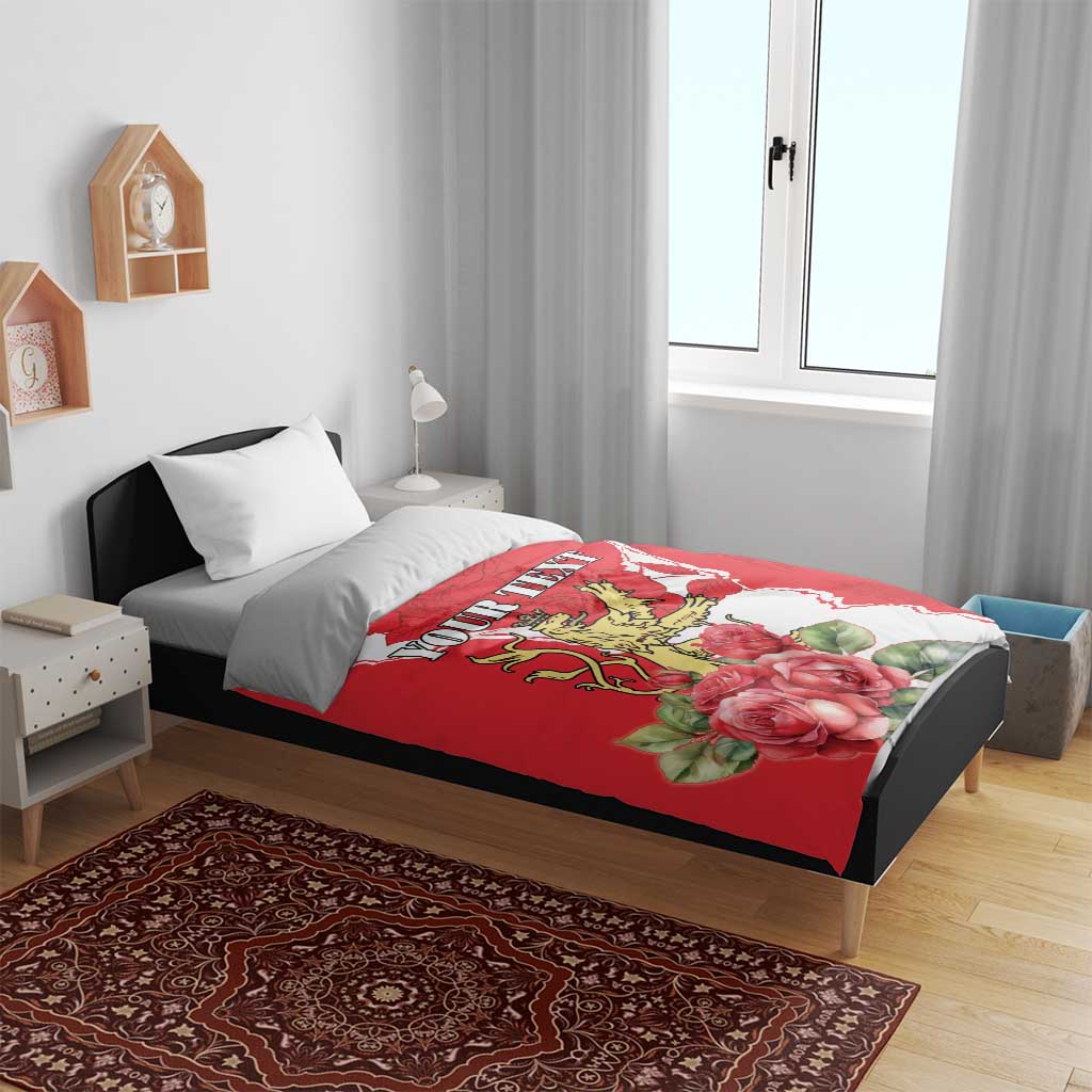 Personalized Luxembourg Goldcrest Regulus Bedding Set Red Roses - Wonder Print Shop