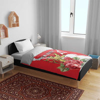 Personalized Luxembourg Goldcrest Regulus Bedding Set Red Roses - Wonder Print Shop