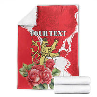 Personalized Luxembourg Goldcrest Regulus Blanket Red Roses