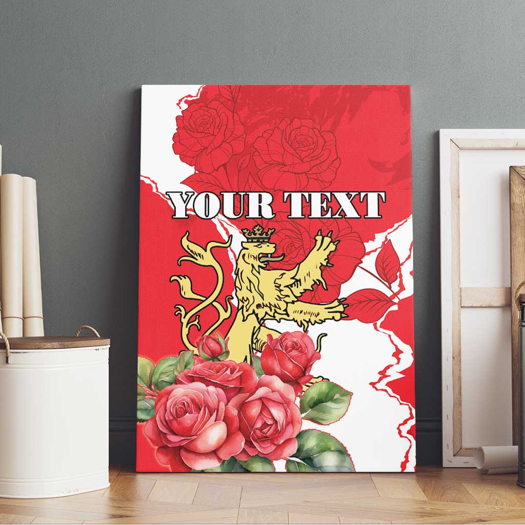 Personalized Luxembourg Goldcrest Regulus Canvas Wall Art Red Roses - Wonder Print Shop