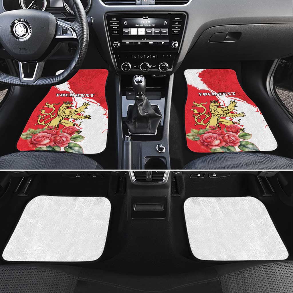 Personalized Luxembourg Goldcrest Regulus Car Mats Red Roses - Wonder Print Shop