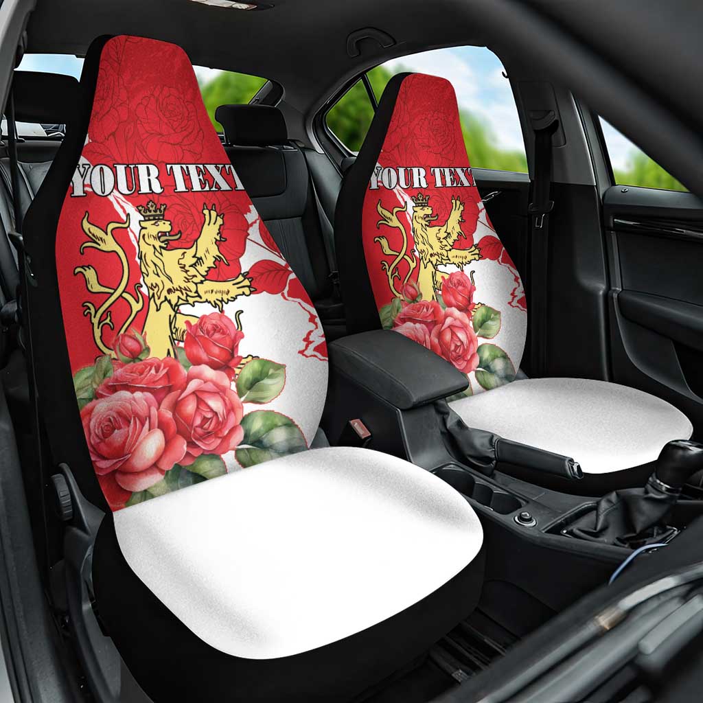 Personalized Luxembourg Goldcrest Regulus Car Seat Cover Red Roses - Wonder Print Shop