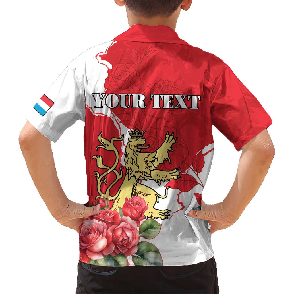 Personalized Luxembourg Goldcrest Regulus Family Matching Long Sleeve Bodycon Dress and Hawaiian Shirt Red Roses - Wonder Print Shop