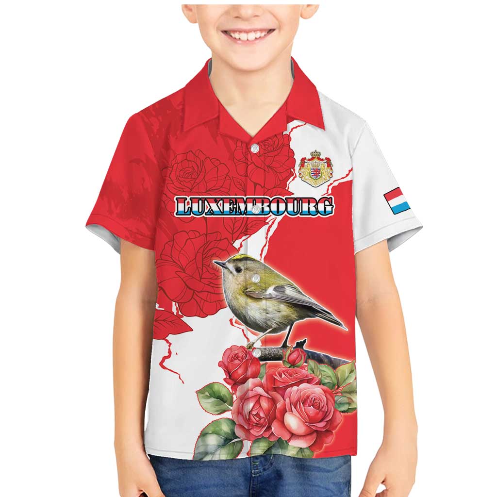 Personalized Luxembourg Goldcrest Regulus Family Matching Mermaid Dress and Hawaiian Shirt Red Roses - Wonder Print Shop
