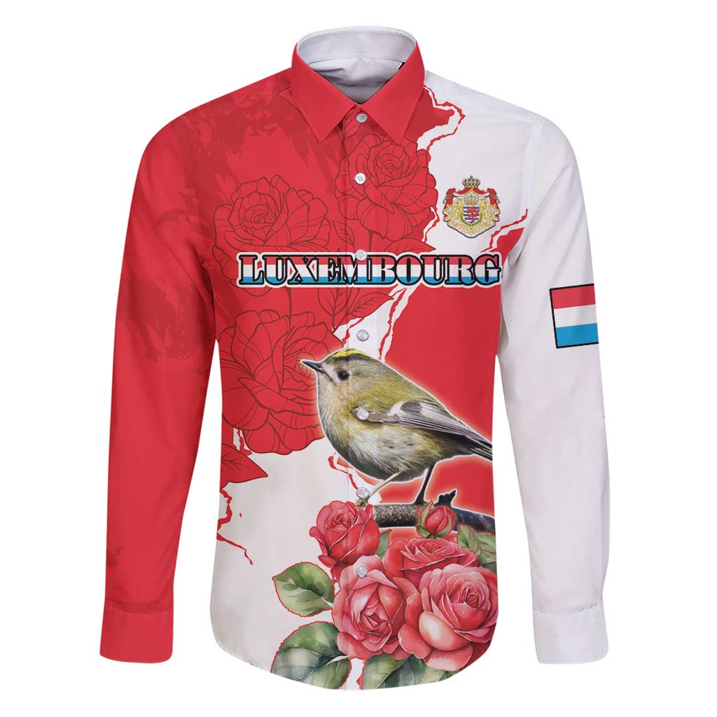 Personalized Luxembourg Goldcrest Regulus Family Matching Puletasi and Hawaiian Shirt Red Roses - Wonder Print Shop