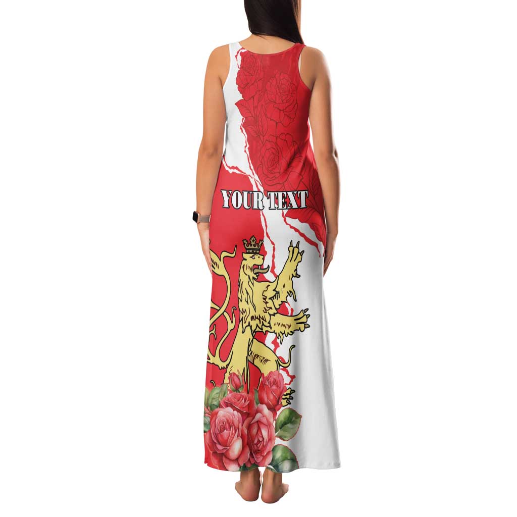 Personalized Luxembourg Goldcrest Regulus Family Matching Tank Maxi Dress and Hawaiian Shirt Red Roses - Wonder Print Shop