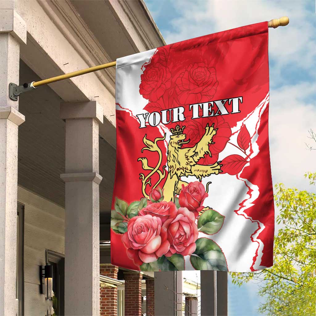 Personalized Luxembourg Goldcrest Regulus Garden Flag Red Roses - Wonder Print Shop