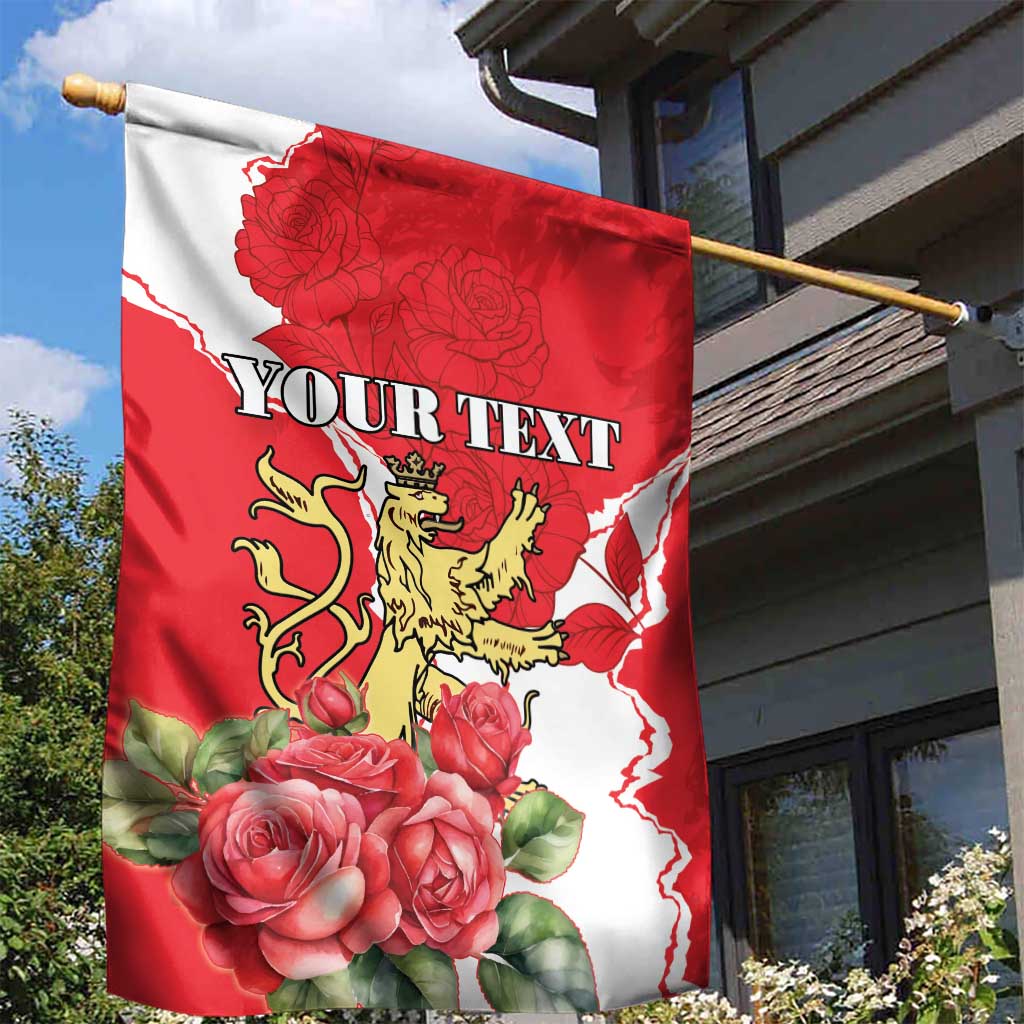 Personalized Luxembourg Goldcrest Regulus Garden Flag Red Roses - Wonder Print Shop